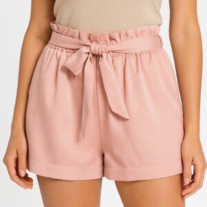 NWT BCBGeneration | Satin Belted High Rise Drapey Pink Rose Shorts | Size Medium